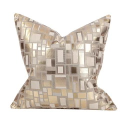 Gold Plaid Sofa Cushion Cover Decoration for Couch and Bed 30x50cm/45x45cm/50x50cm