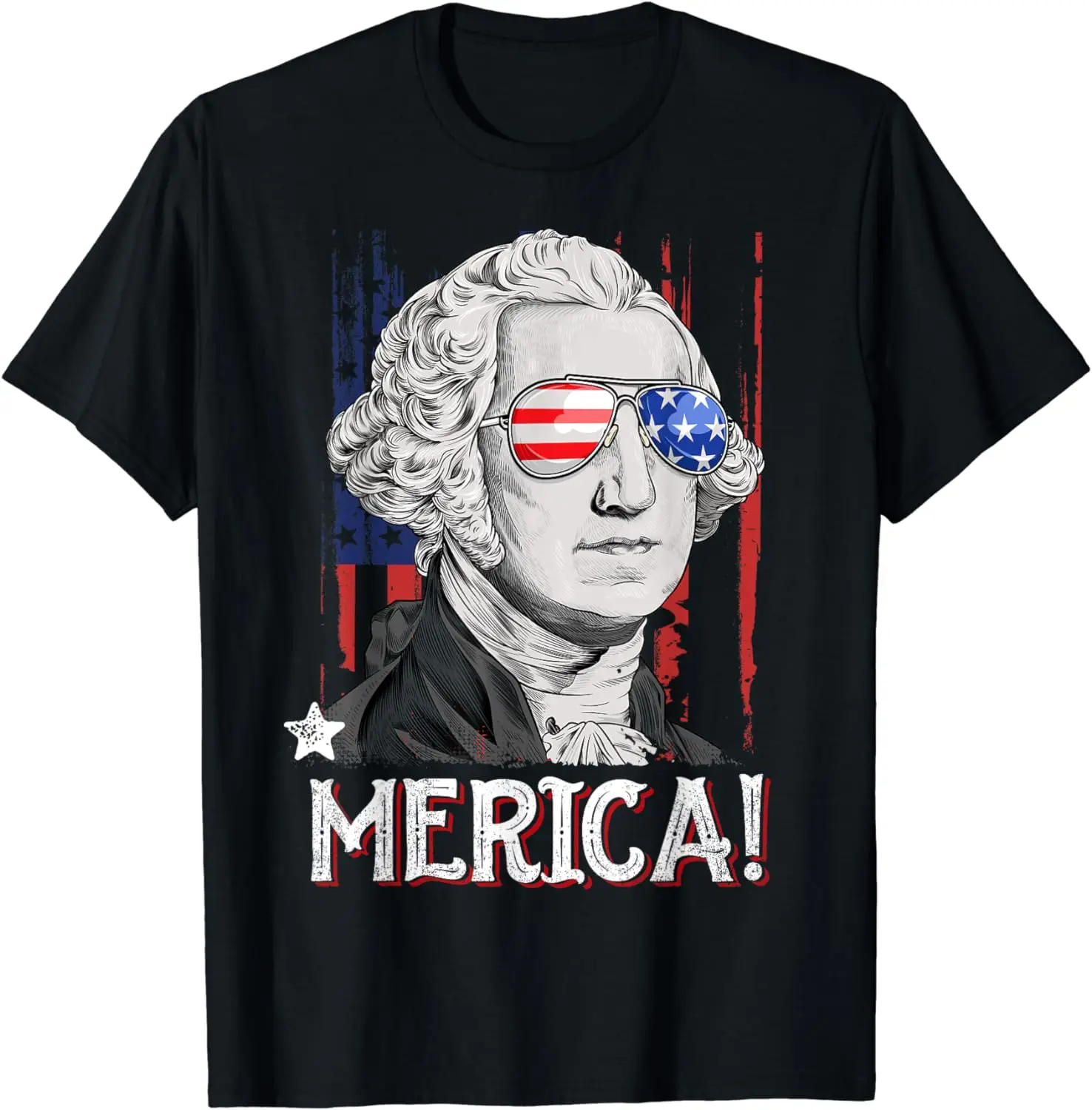 George Washington 4th Of July Merica Men Women American Flag T-Shirt