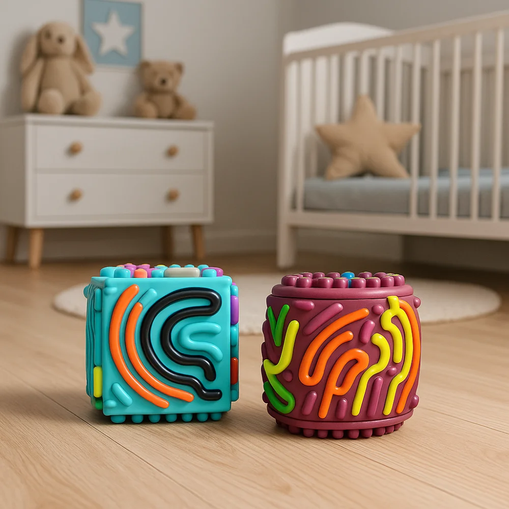 

Multi-faceted Sensory Activity Board Relieve Stress Rainbow Color Fidget Toys DIY Design Silicone Material Decompression Board