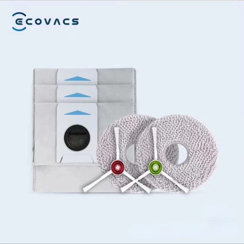 Vacuum Cleaner Original Accessories ECOVACS DEEBOT T20 OMNI Robot  Washable Mop * 2 Dust Collection Bags * 3 Brushes, One Pair