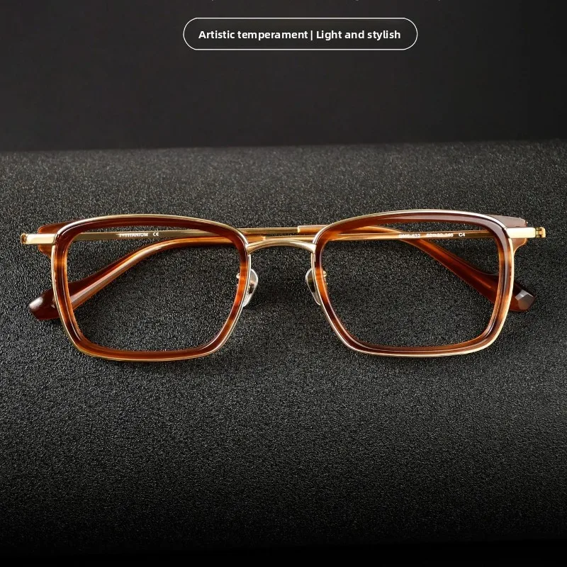 CLLOIO Luxury Trendy Comfortable Prescription Glasses Anti Blue Light Acetate Frame Titanium Temple Progressive Reading Eyewear