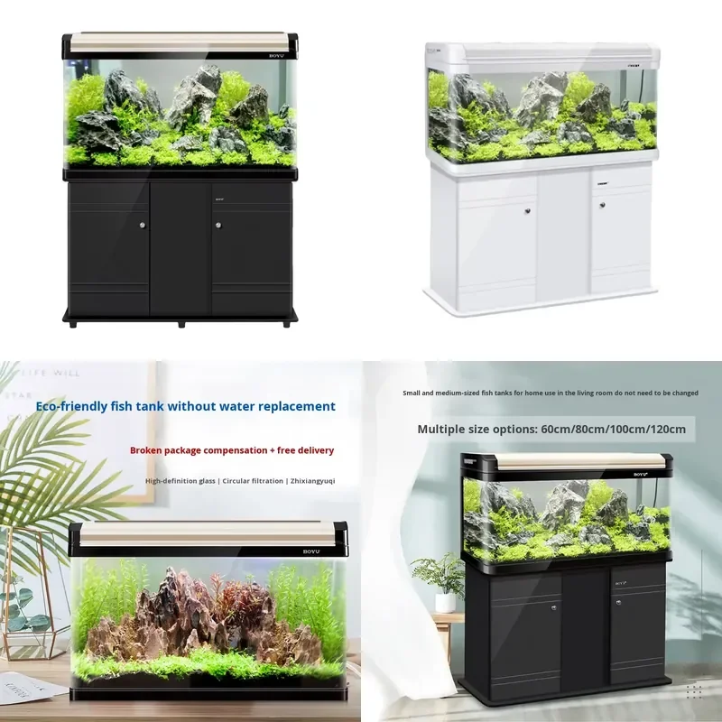 for  Aquarium Accessories 100 Gallons Luxury European Solid Wood Cabinet Glass Fish Tank Full Set