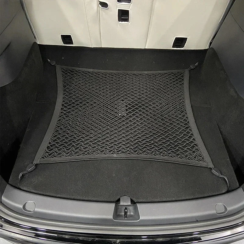 For Tesla Model Y Trunk Luggage Storage Net Bag Hook Rear Cargo Fixed Net Stowing Tidying Car Interior Modification Accessories