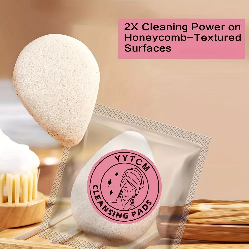 Walnut Seed Konjac Face Sponge, Natural Cleansing Puff for Face, Makeup Removal, and Soft Facial Cleansing Tool view 3