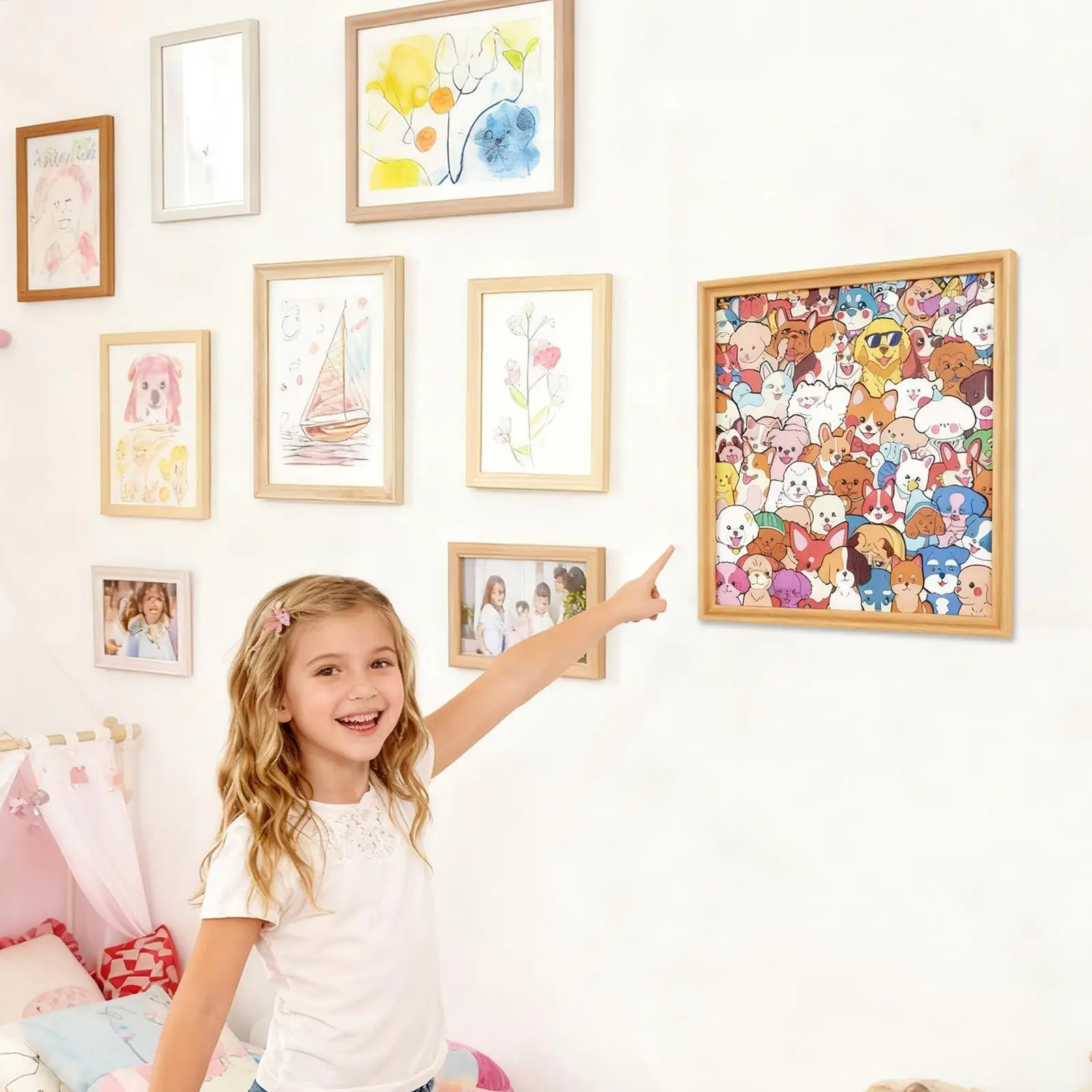 Couleur votre propre puzzle, cadre Photo de chien à colorier, Puzzle interactif en bois pour enfants, amoureux des animaux, jeu familial de collection