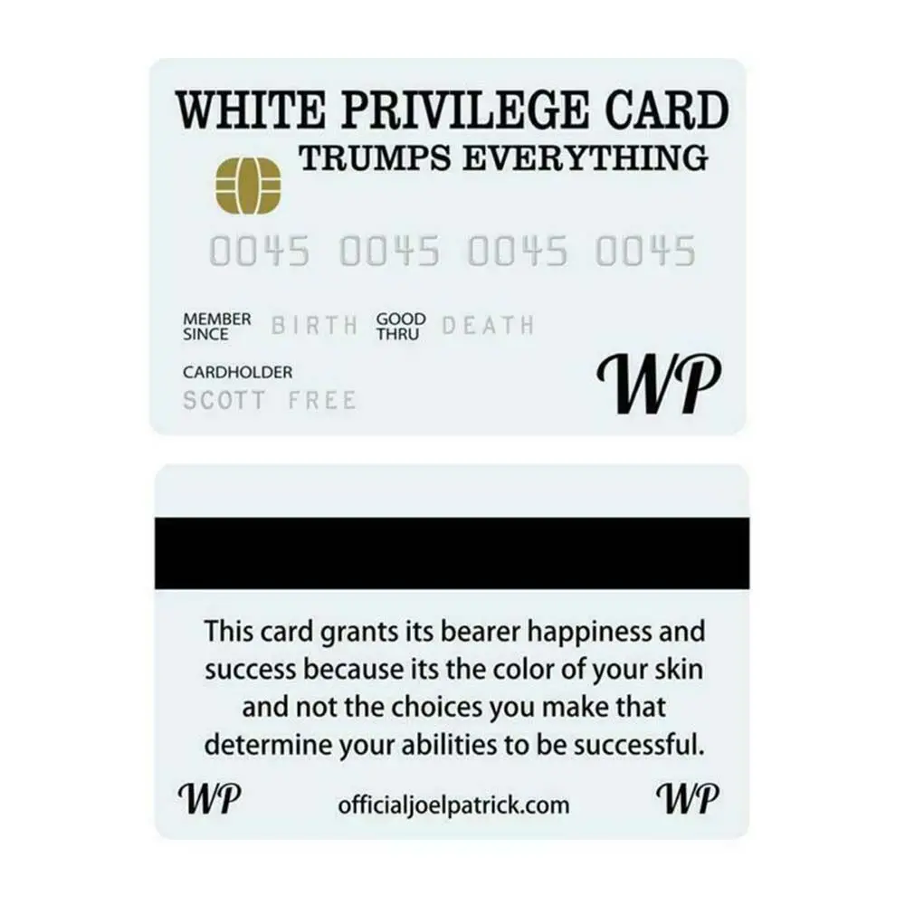 Laminated Gift Wallet Size Novelty Black White Credit Card Trumps Everything Card Official Race Card Privilege Card