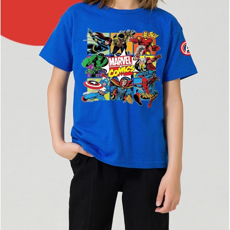 Avengers Kids‘ Short Sleeve Tee, Spider-Man Iron Man Boys‘ Pure Cotton T-Shirt Summer Casual Top New Arrival