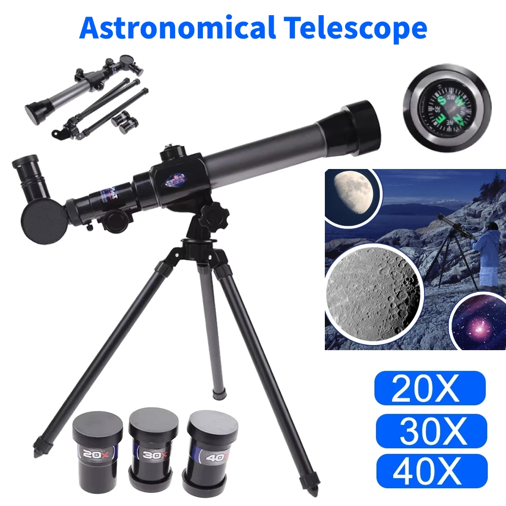 Professional Telescope Eyepiece with Tripod Astronomical Refractor Monocular Long Range Binoculars Refractor Travel Telescope