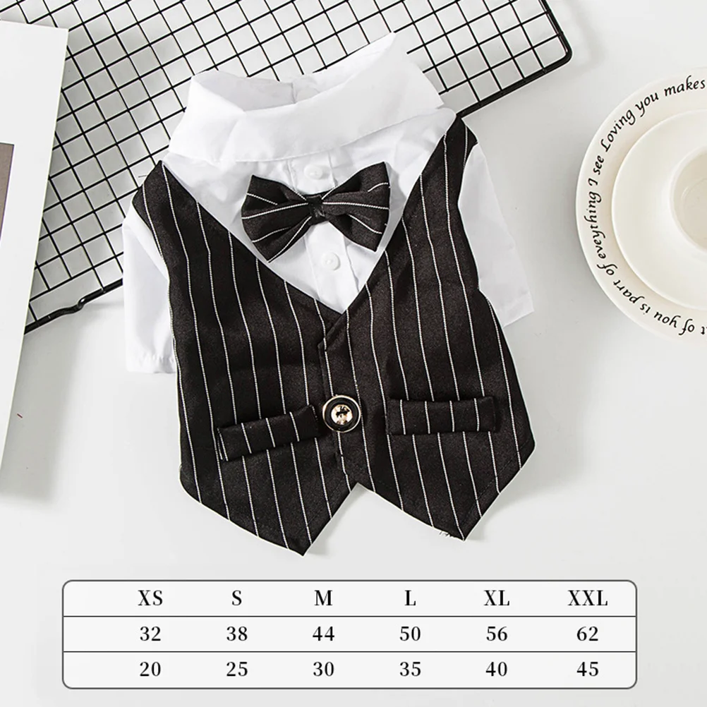 

Navy L Size Dog Suit Dress Gentleman Pattern Easy to Clean Fast Dry Party Wedding Birthday Pet Clothes Pet Suit Dress
