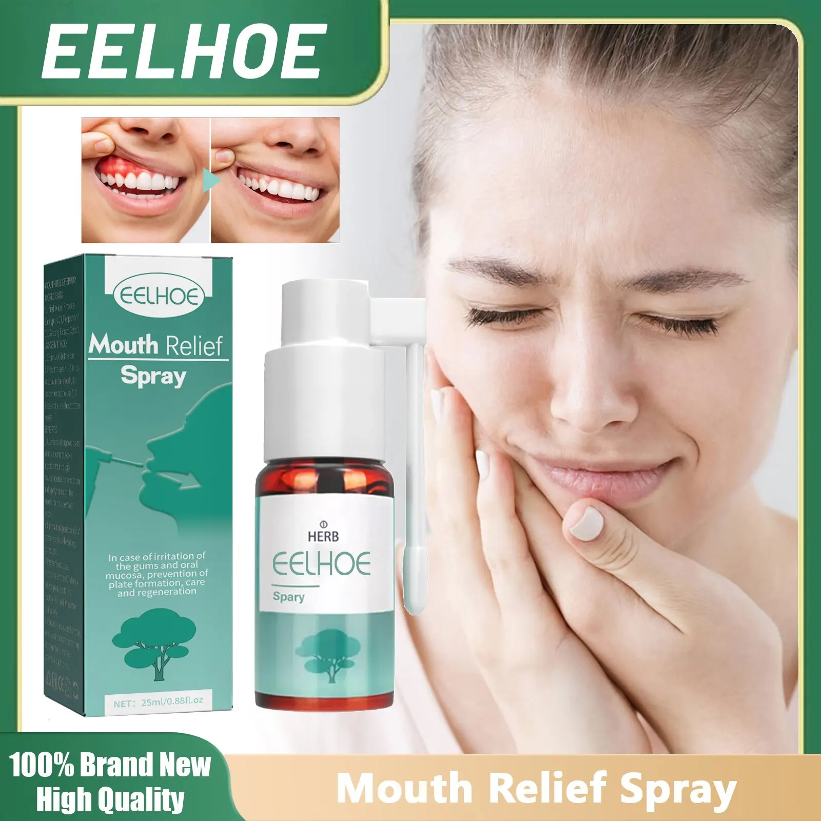 

Toothache Spray Treatment Oral Ulcers Tooth Pain Remover Periodontitis Dental Caries Bleeding Gums Oral Care Mouth Relief Spray