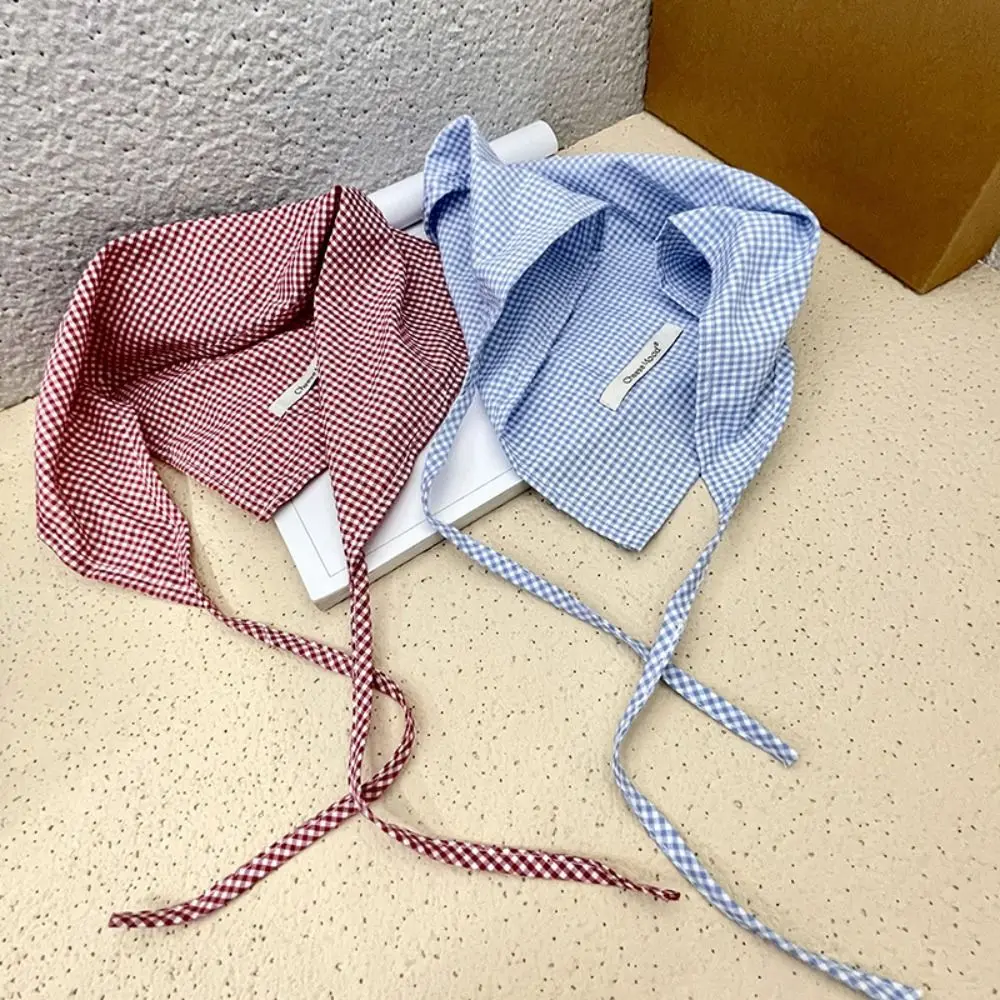 

Vintage Red Hair Scarf Bohemia Bandana Soft Wrap Pastoral Style Triangle Hair Band Strap Blue Adjustable Lattice Headband Female