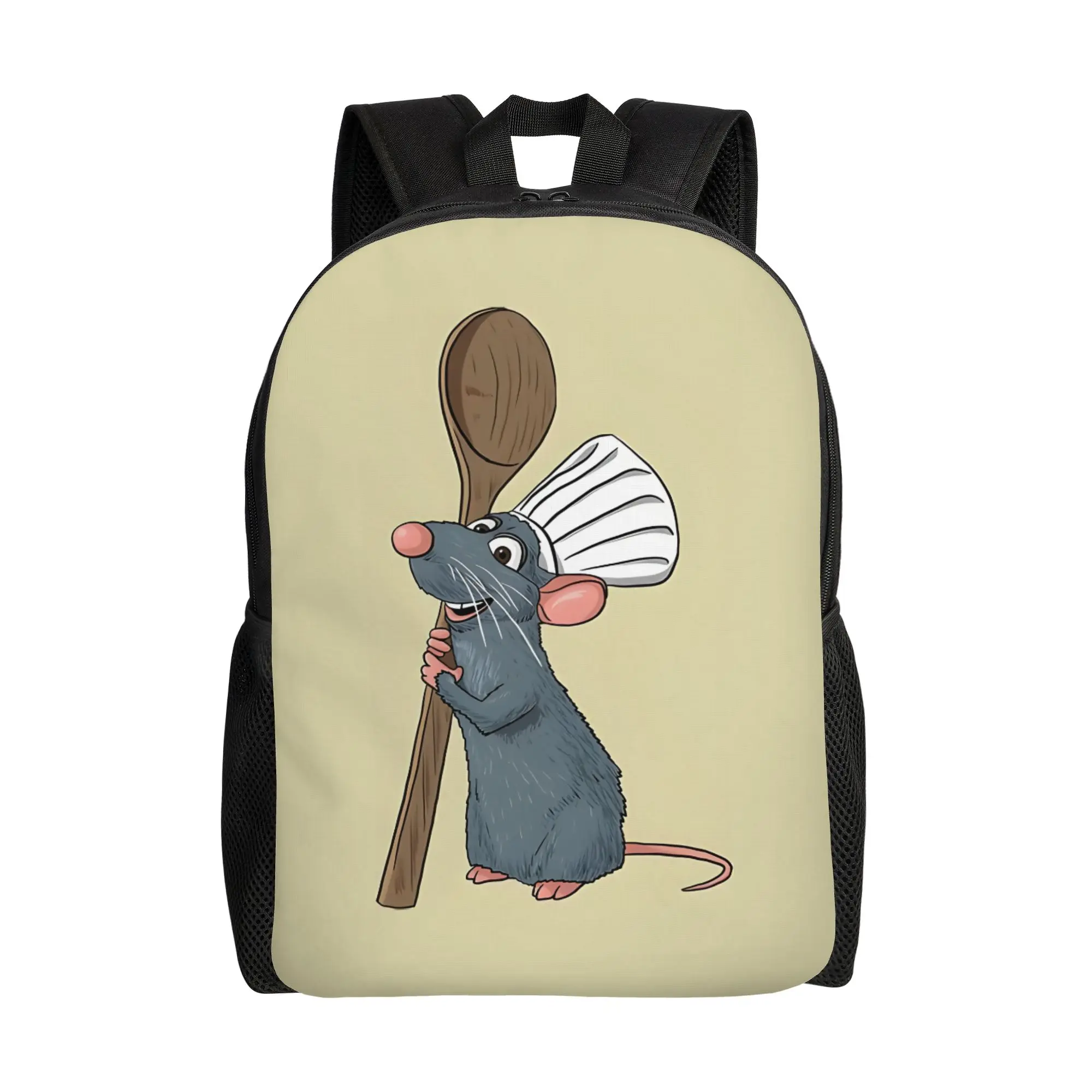 

Walt Cartoon Bookbag Back to school season Remy The Little Chef From Ratatouille Large Capacity Backpack