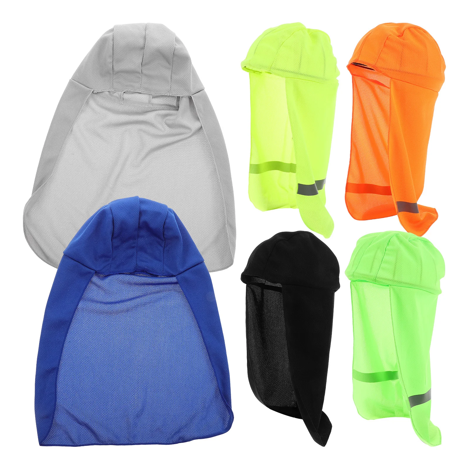 

6Pcs Reflective Neck Protection Sun Shade Cycling Hat Breathable Outdoor Cooling Liner for
