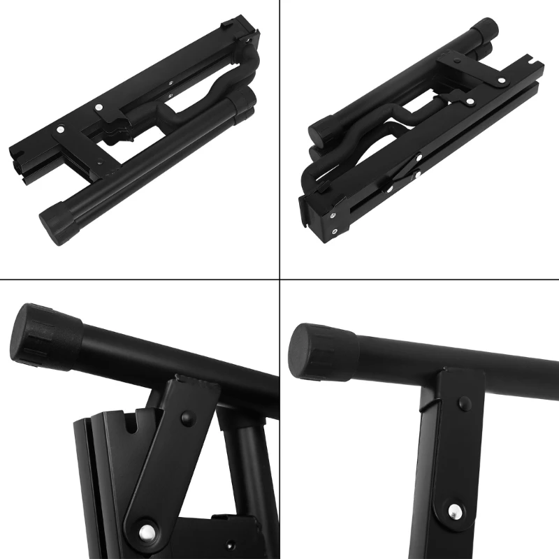 Universal Metal Folding Guitar and Ukuleles Floor Stand, Adjustable Holder, Stable and Well Constructed