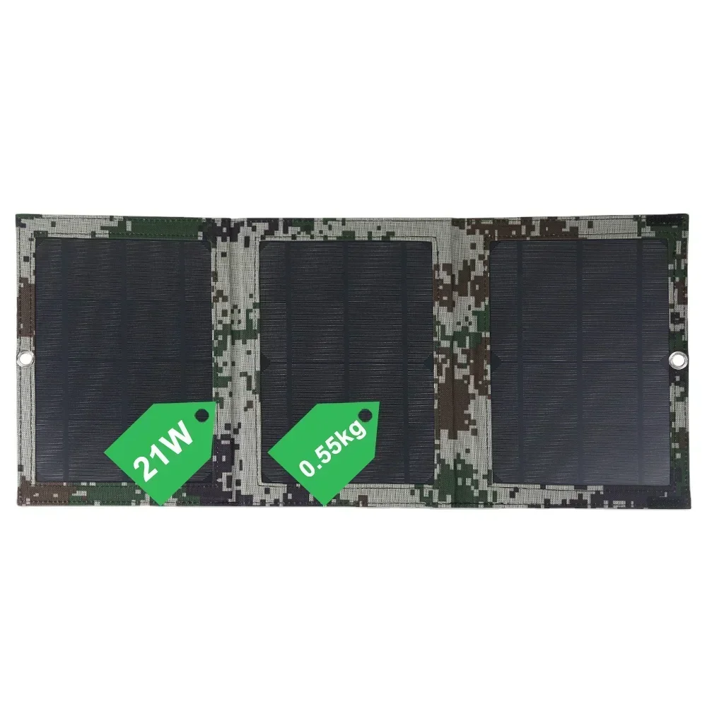 

Camouflage Solar Panels for Walkway Light Camping Boat Portable 21w DC Solar Panel Foldable Monocrystalline