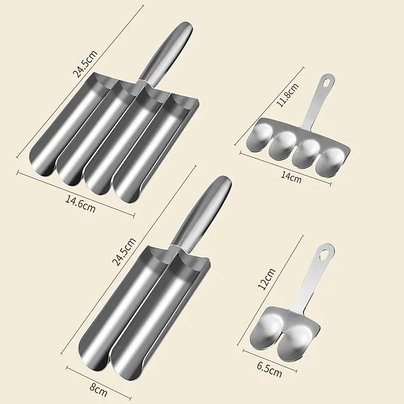 2/4 Meatball Maker with Cutting Spade Multifunction Meatball Scoop Maker Stainless Steel Kitchen Manual Meatball Making Tools