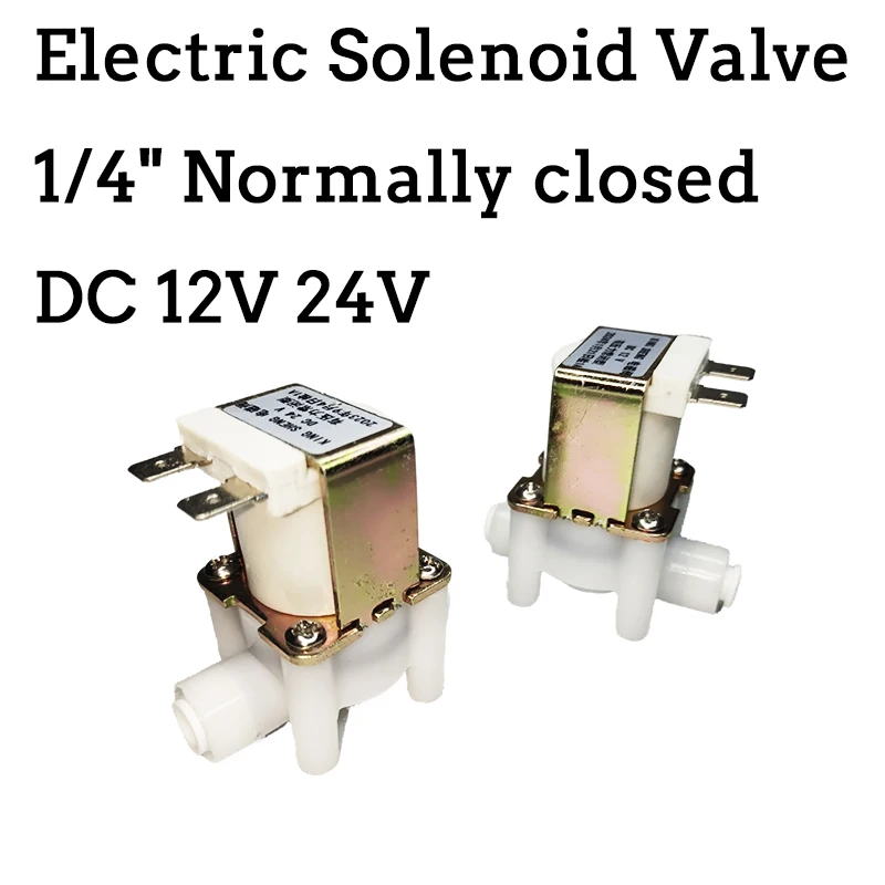 

1/4"Normally Closed Electric Solenoid Valve Magnetic DC12V 24V Water Air Inlet Flow Switch Washing Machine Ice Machine Dispenser