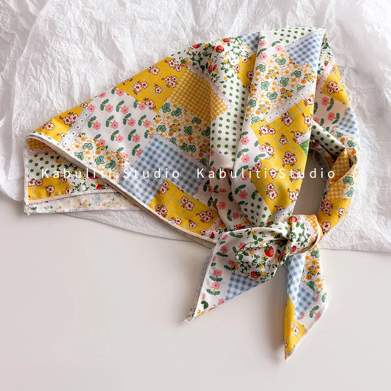 

Versatile Small Square Scarf for Men Women Triangle Head Wrap Sun Block Neck Gaiter Chiffon Hair Tie Bandana Thin Scarf Daily