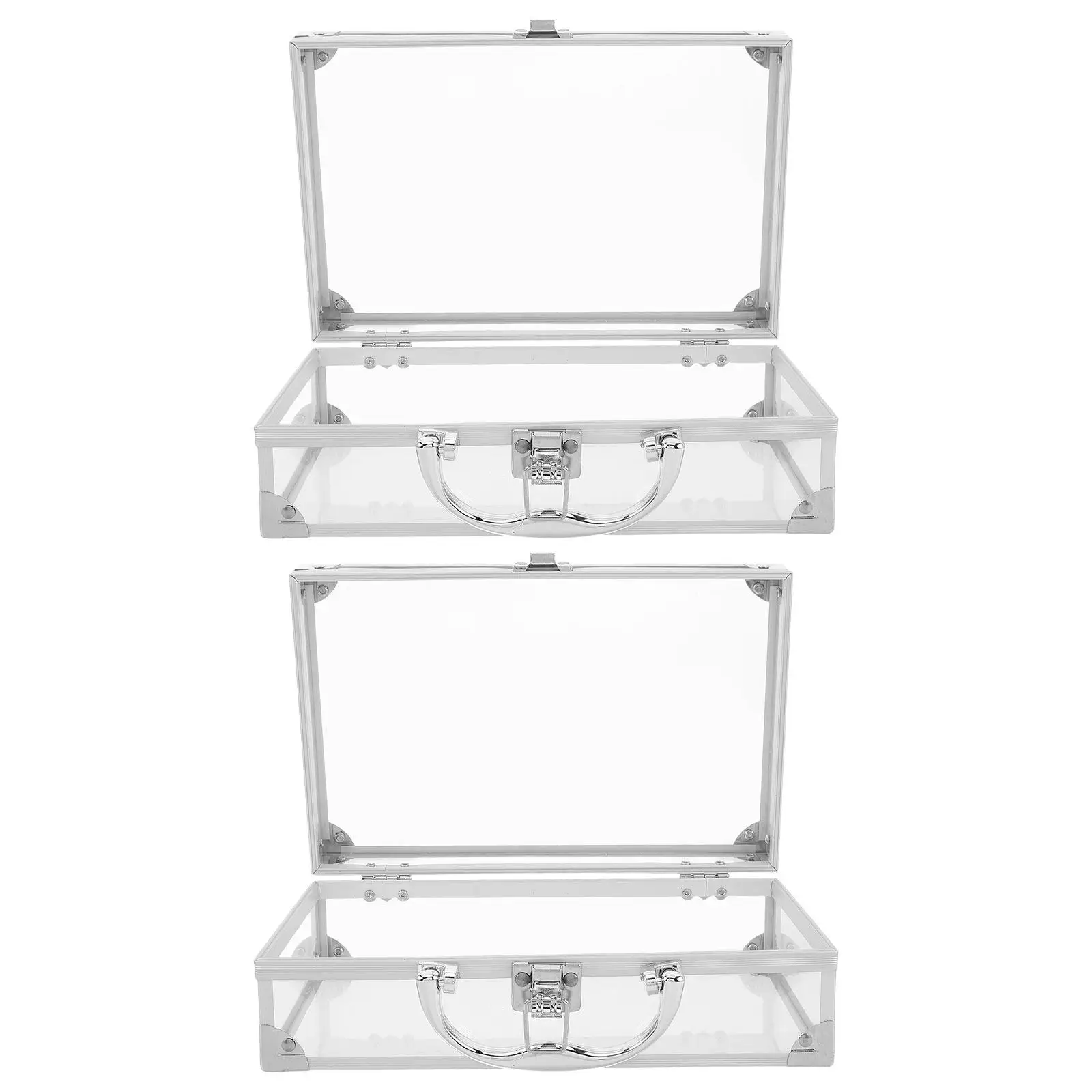 2Pcs Transparent Book Container Lid Portable Carry Organizer Clear Protective Bible Storage Classroom Office 9.8x6.9x3.35in