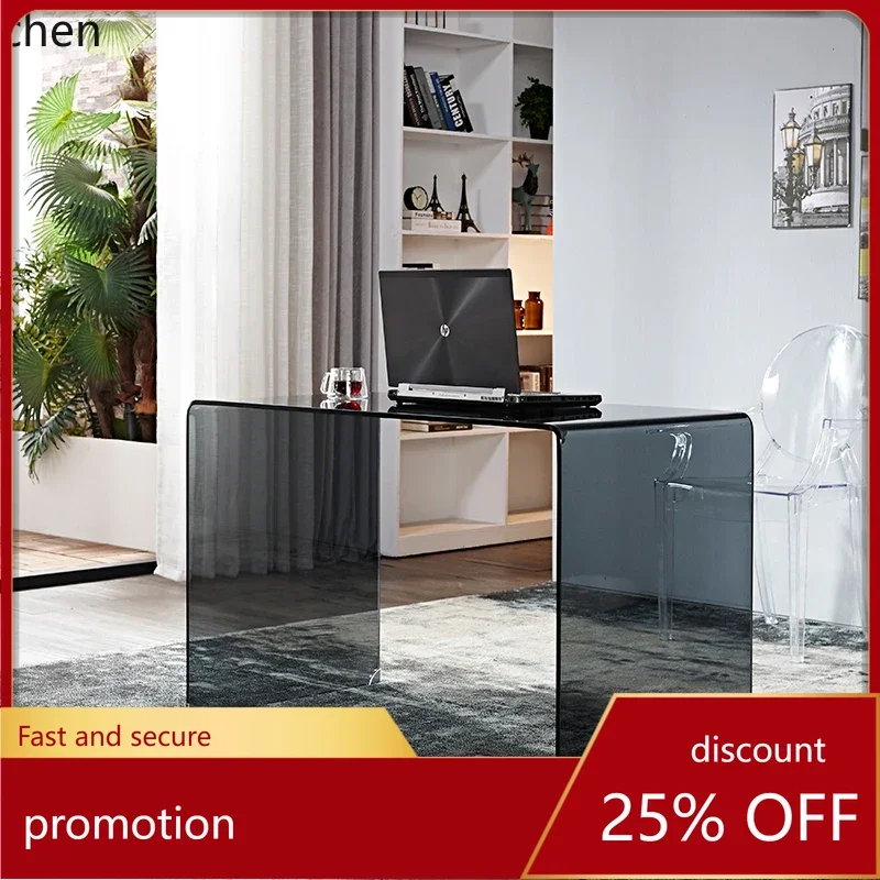 

HT glass writing desk desk simple modern home simple small computer desktop table