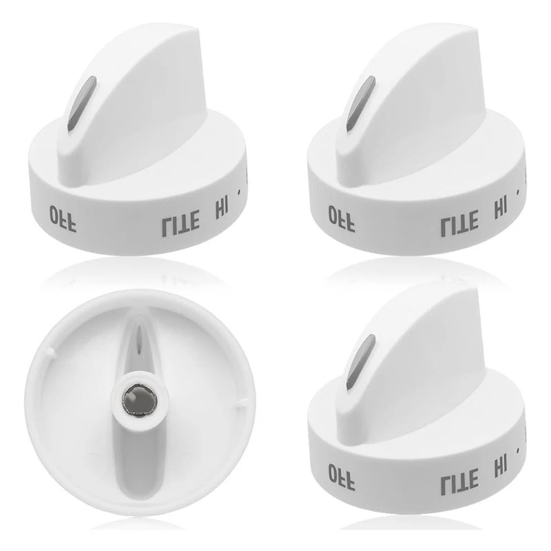 For Frigidaire, Kenmore White Range Surface Control Knob 316442512- 4-Pack Burner Replacement Part