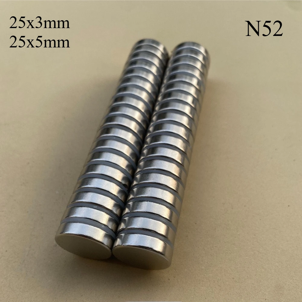 N52 25x3 25x5 imanes de disco de neodimio de gran potencia 25*5 25*3 imanes de búsqueda personalizables para nevera para pizarra blanca de oficina en casa