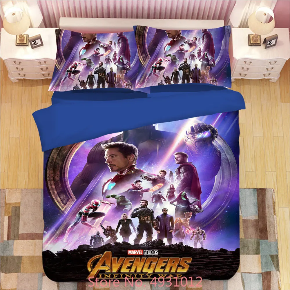 The Avengers Series Duvet Cover Set Thicken 3D Character Pillow Case Single Twin Queen King Size Boys Adult Bedding set