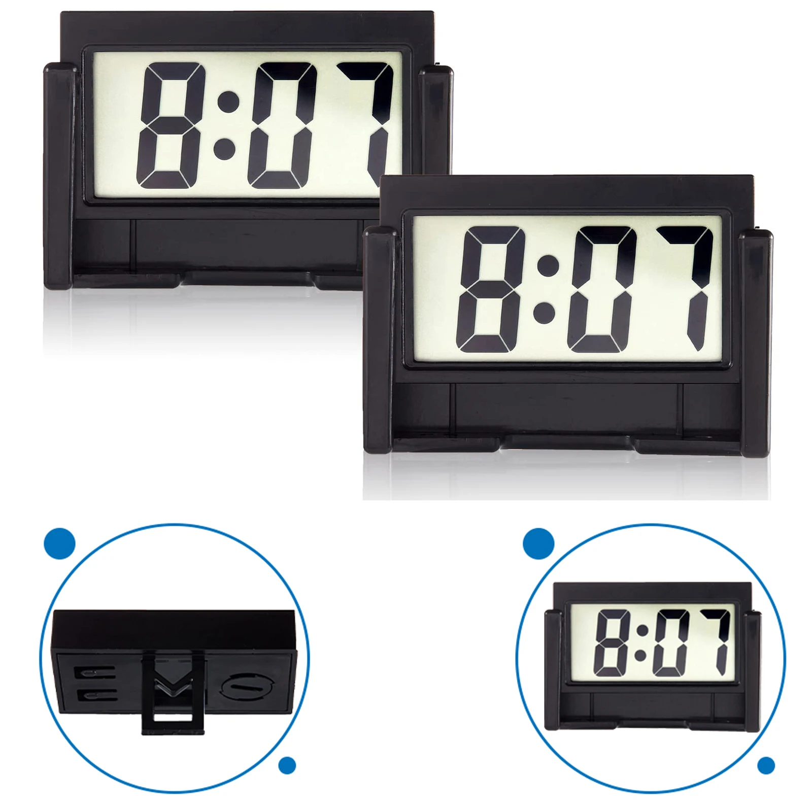 

Mini Portable Desk Clock Hour Time LCD Display Digital Clock with Date Electronic Table Clock for Car Home Bedroom Accessories