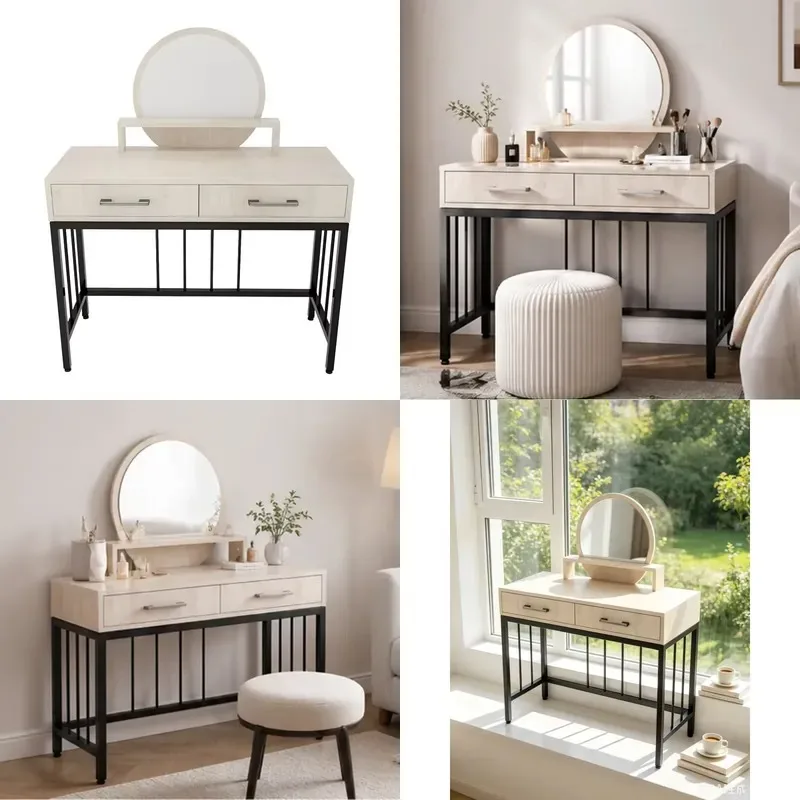 Luxury Bedroom Dresser with Storage Cabinet for Small Apartment Simple Economical Integrated Dressing Table