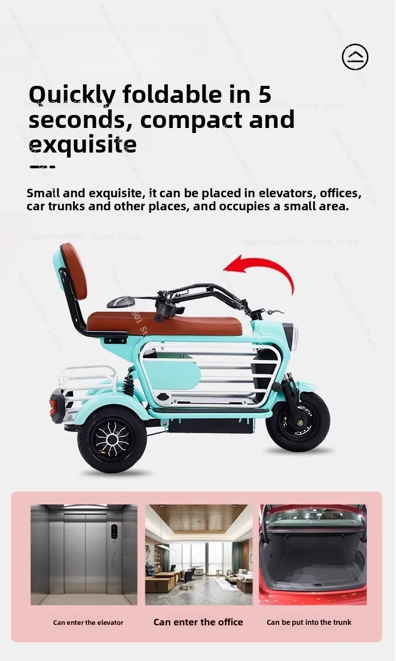 Adult eec electric scooter citycoco Folding Three-wheeled Electric Scooter Electric Tricycle
