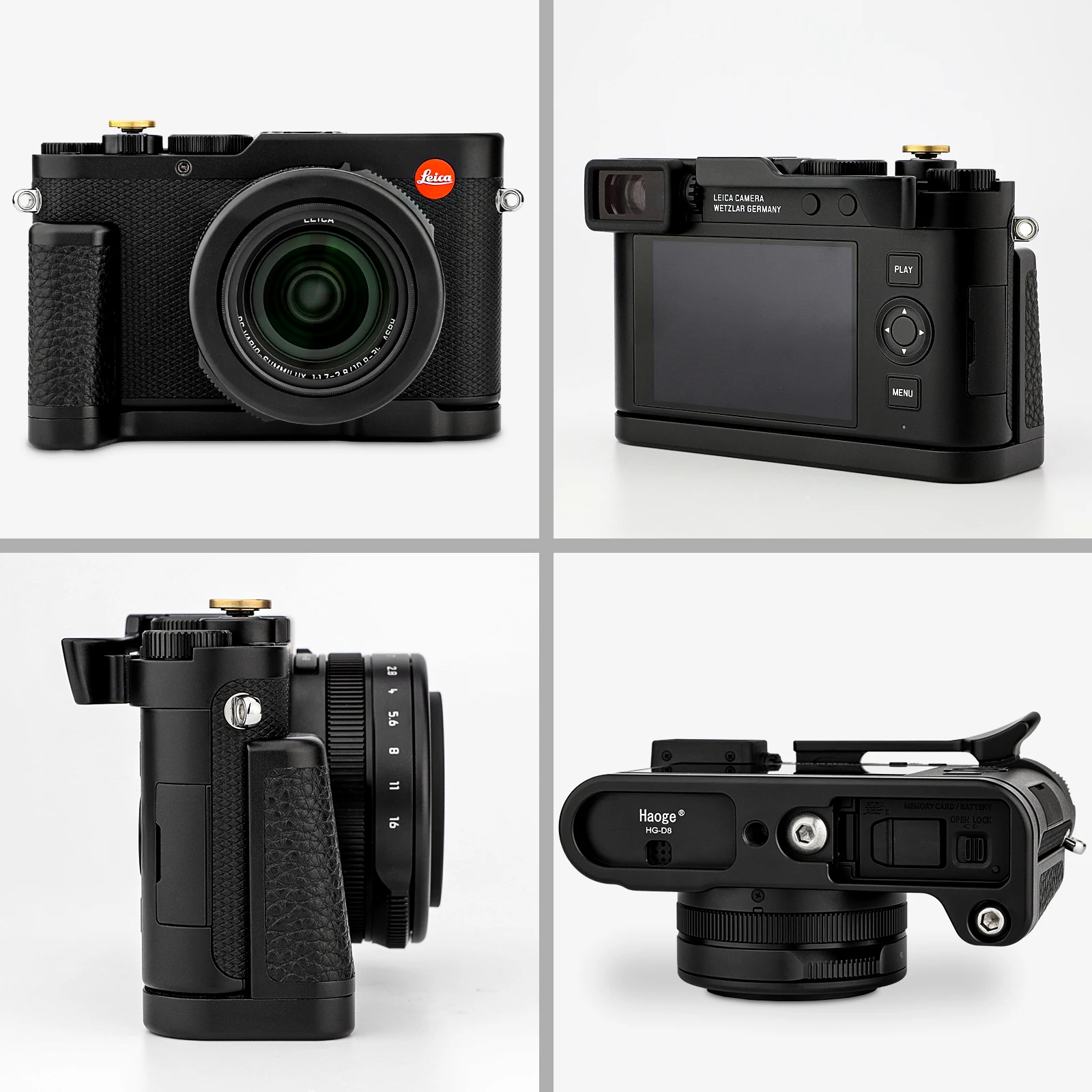 Haoge HG-D8 مقبض مقبض لـ Leica D-LUX 8 هيكل الكاميرا L-شكل قبضة قوس