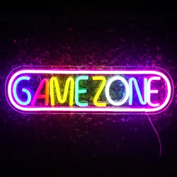 Dimmable Game Zone Neon Signs Gamer Gift USB Powered Handmade for Bedroom Game Room Man Cave Video Game Party Supplies