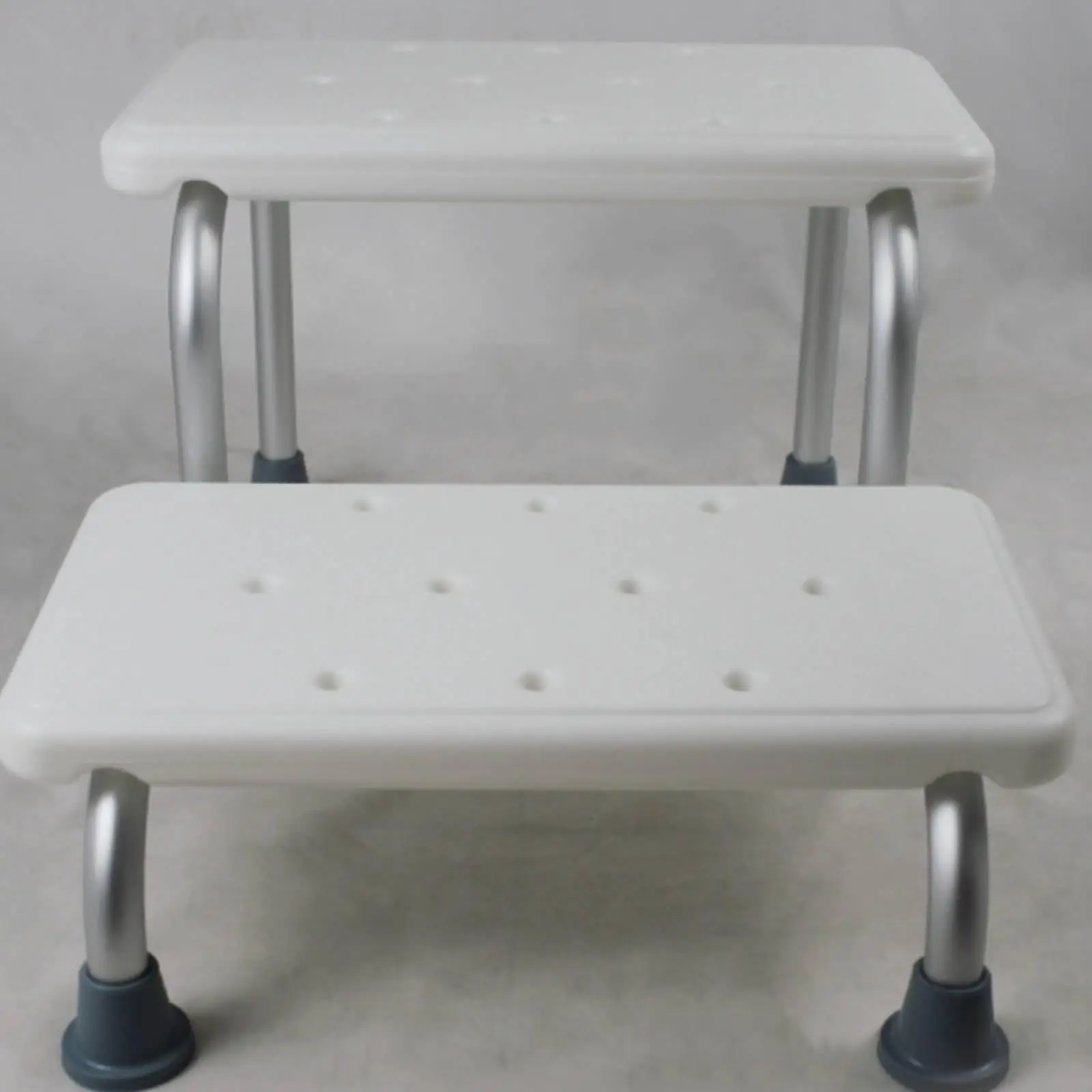 Two Level Shower Step Stool Sturdy Aluminum Alloy HDPE Textured Steps for Elderly Bath Aid Safe Home Access