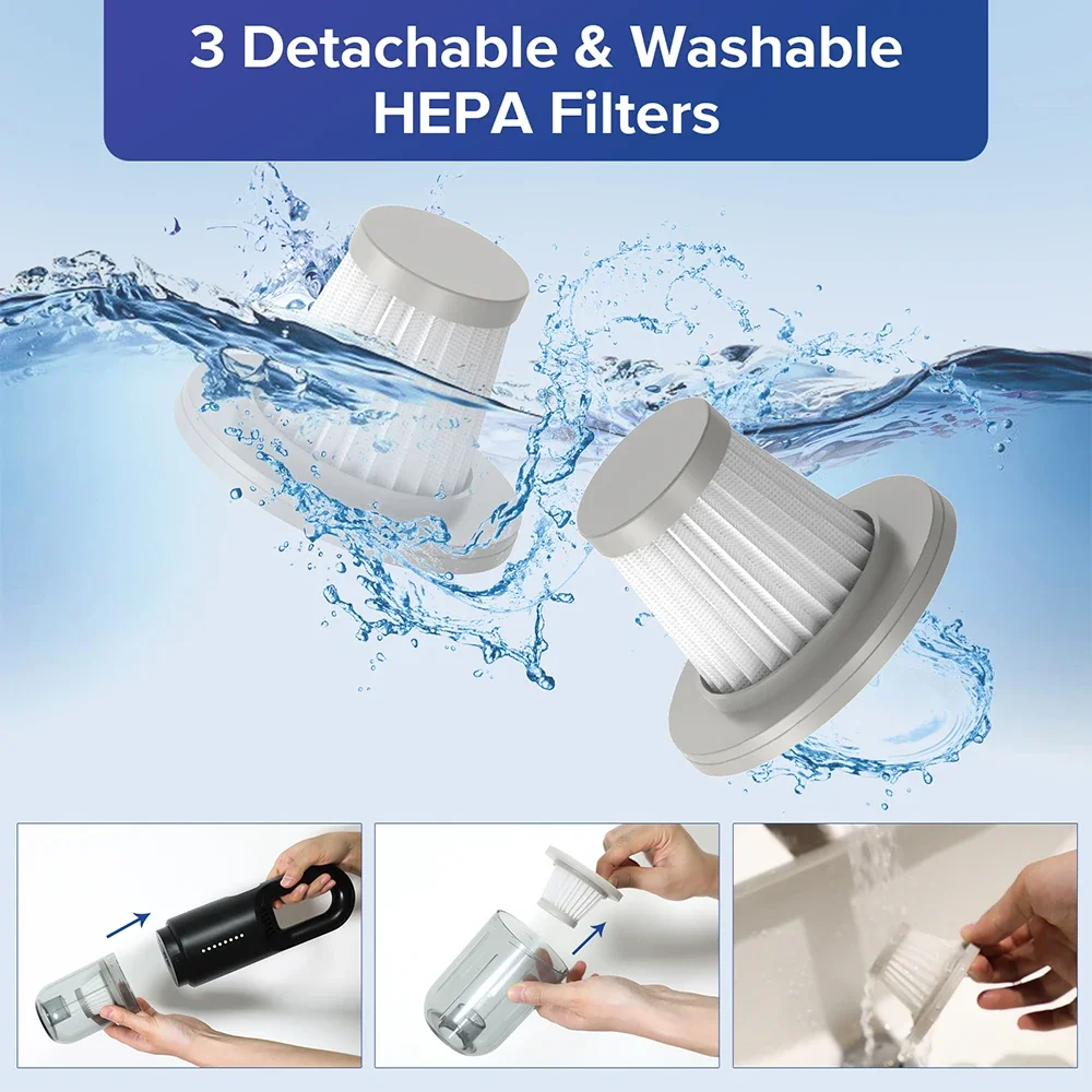 A-031 Car Vacuum Cleaner Portable Wireless Vacuum Cleaner  8000PA Strong Suction Handheld Vacuum Cleaner  Car