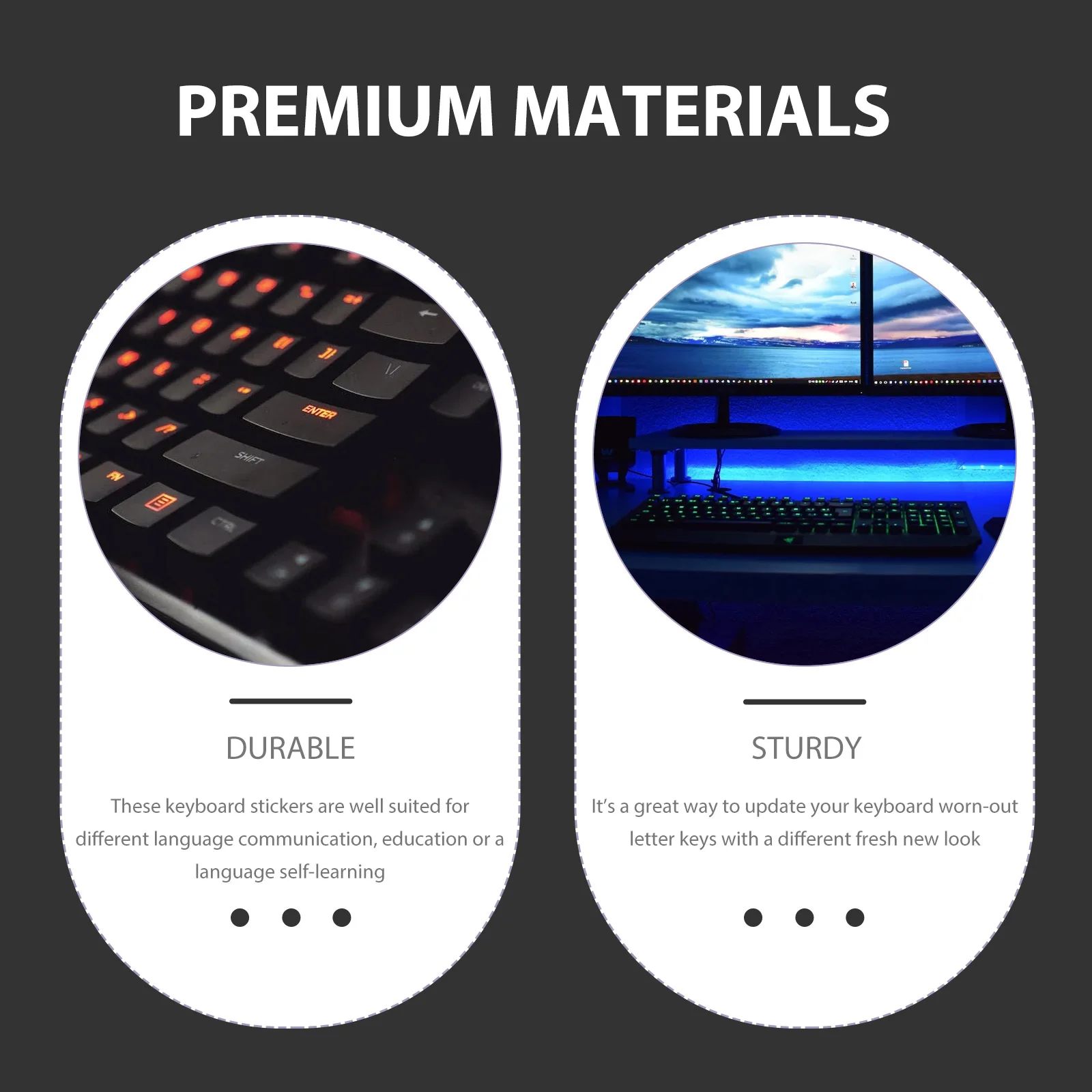 

10pcs Thai Keyboard Stickers Black Background White Lettering Universal Laptop Cover For Foreign Language Learning Replacement