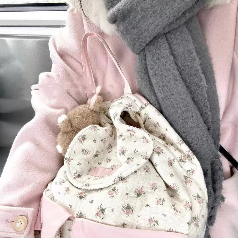 Backpacks for StudentsWomen Fashion New Casual Backpack Girls Sweet Kawaii Flower Schoolbags Y2k Aesthetic Chic All Match