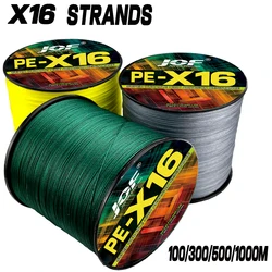 JOF 16 Strands Super Strong Braided Fishing Line PE Wire Carp Fishing25 32 40 55 68 80 100 125 140 161 200LB Anti-Bite Fish Line