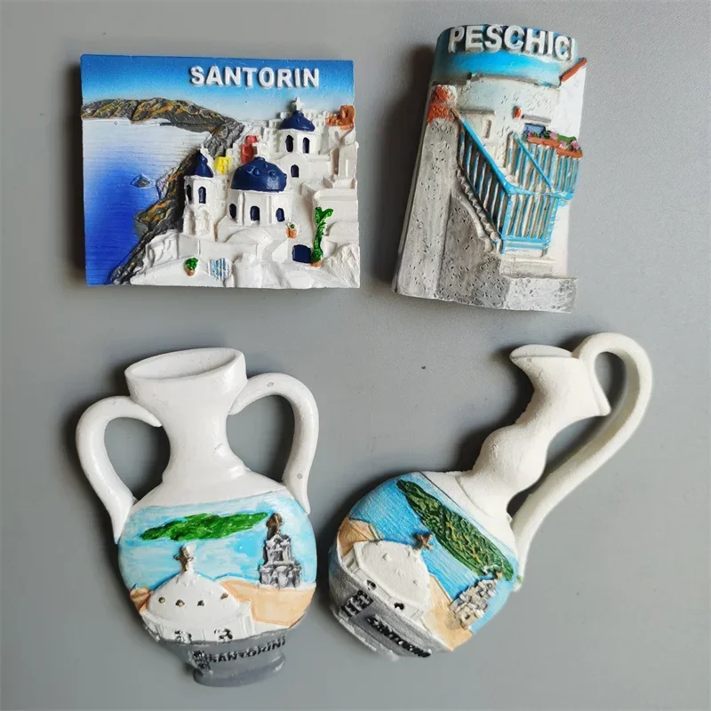 Fridge Magnet of Santorini GRETE Corfu Greece Tourist Souvenir Magnetic Stickers Fridge Magnets Imanes Nevera  Home Decor