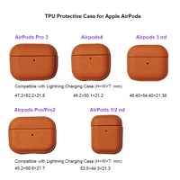 Étui en cuir texturé pour Apple Airpods 1 2 3 4 Pro, housse de protection pour écouteurs Bluetooth sans fil, sac Anti-perte pour écouteurs 6