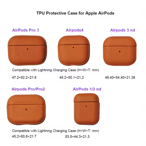 Leather Texture Case For Apple Airpods 1 2 3 4 Pro air pods Wrieless Bluetooth Earphone Protective Cover Anti-lost Headphone Bag - Image 6