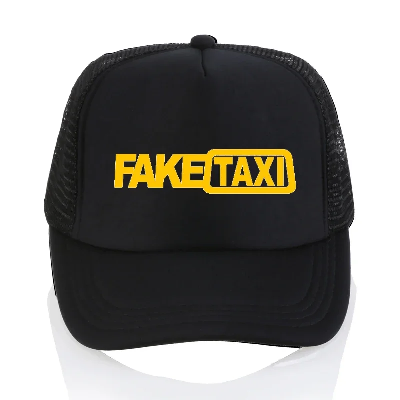 

Fake Taxi Baseball caps High Quality Mesh breathable hat summer Men hat Black FakeTaxi Print snapback hats
