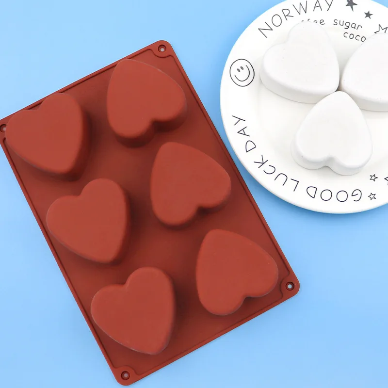 6 Even Hearts, Silicone Cake Mold DIY Rice  Mould XG139