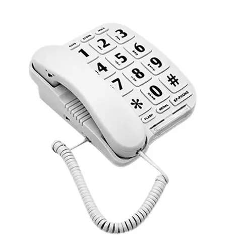 P-011 Big Button Corded Phone for Elderly Amplified Phone for Seniors Home Telephone Landline with Large Keys Desk Phone with H