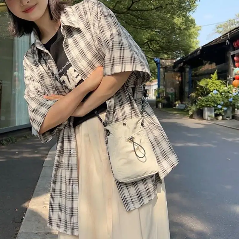 Soft Nylon Canvas Square Shoulder Bag Multifunctional Mini Crossbody Messenger Phone Purse view 5