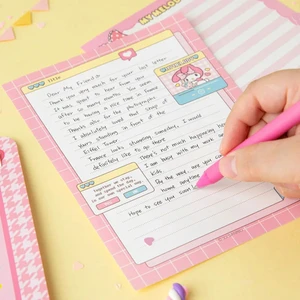 kawaii 귀여운 산리오 편의 편의 책 내 멜로디 쿠로미 헬로 키티 노트 북 페이스트 메모장 문구 학생 생일 선물 10 최고의 판매 Sanrio Gifts -№6