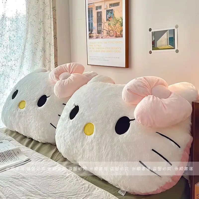 Big Size Sanrio Cuddly Hello Kitty Plush Back Cushion Hello Kitty Pillow Sofa Bed Bay Window Home Decor Pillow Hug Plushies Gift