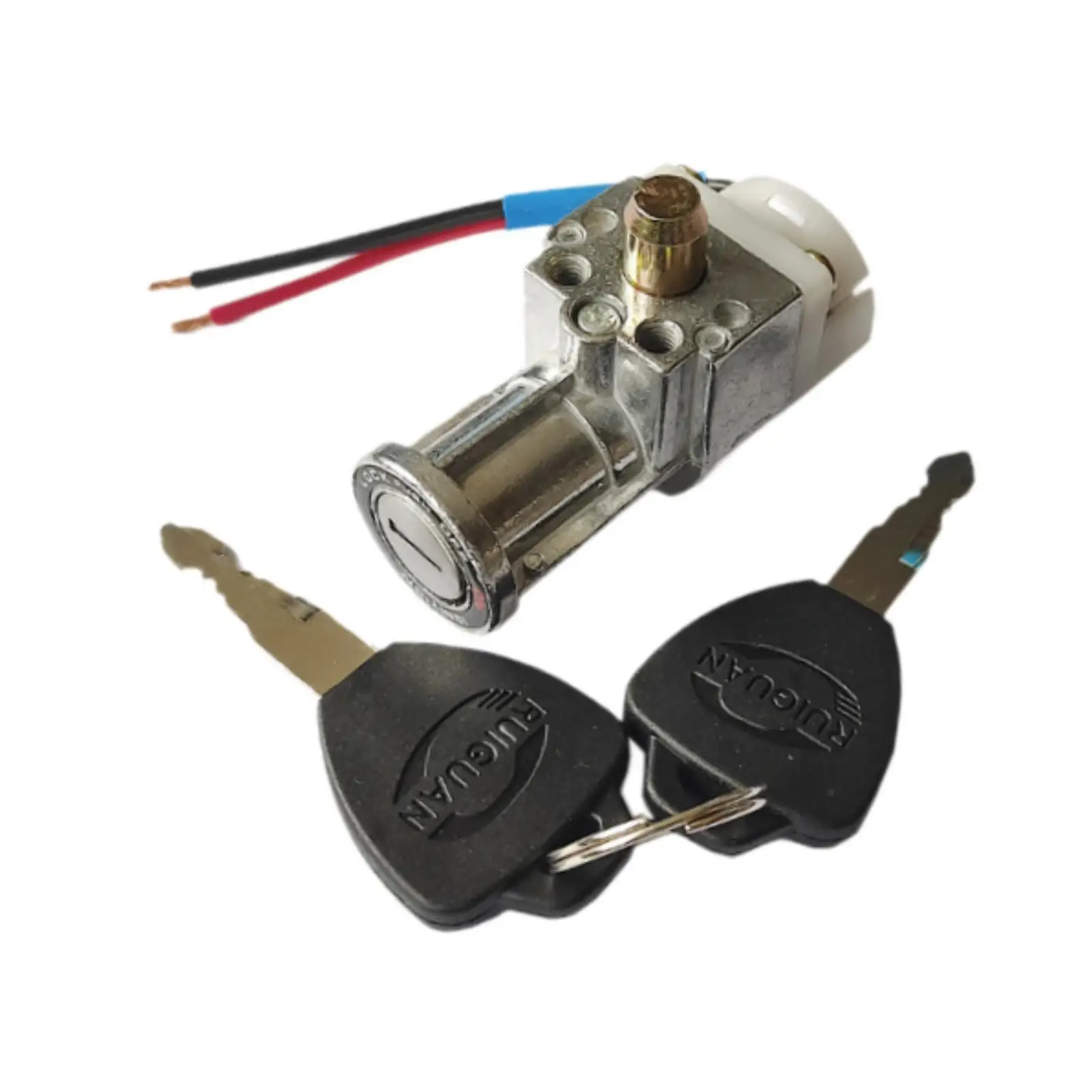 Li-ion Battery Casing Lock Easy Installation with 2 Keys Lightweight High Performance Solid Bigger Head Type Lock for Scooter