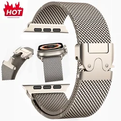Titanium Milanese Loop For Apple watch Ultra 2 49mm Series 10 9 8 7 6 5 4 SE 46mm 42mm 41mm 45mm 44mm 38-40mm Straps Accessories
