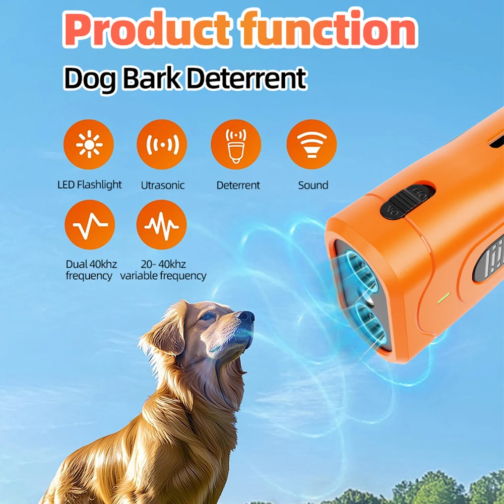 Portable Mini Ultrasonic Anti-Barking Device Ultrasonic Dog Repeller Rechargeable Dog Bark Deterrent With LED Flashlight - view 5