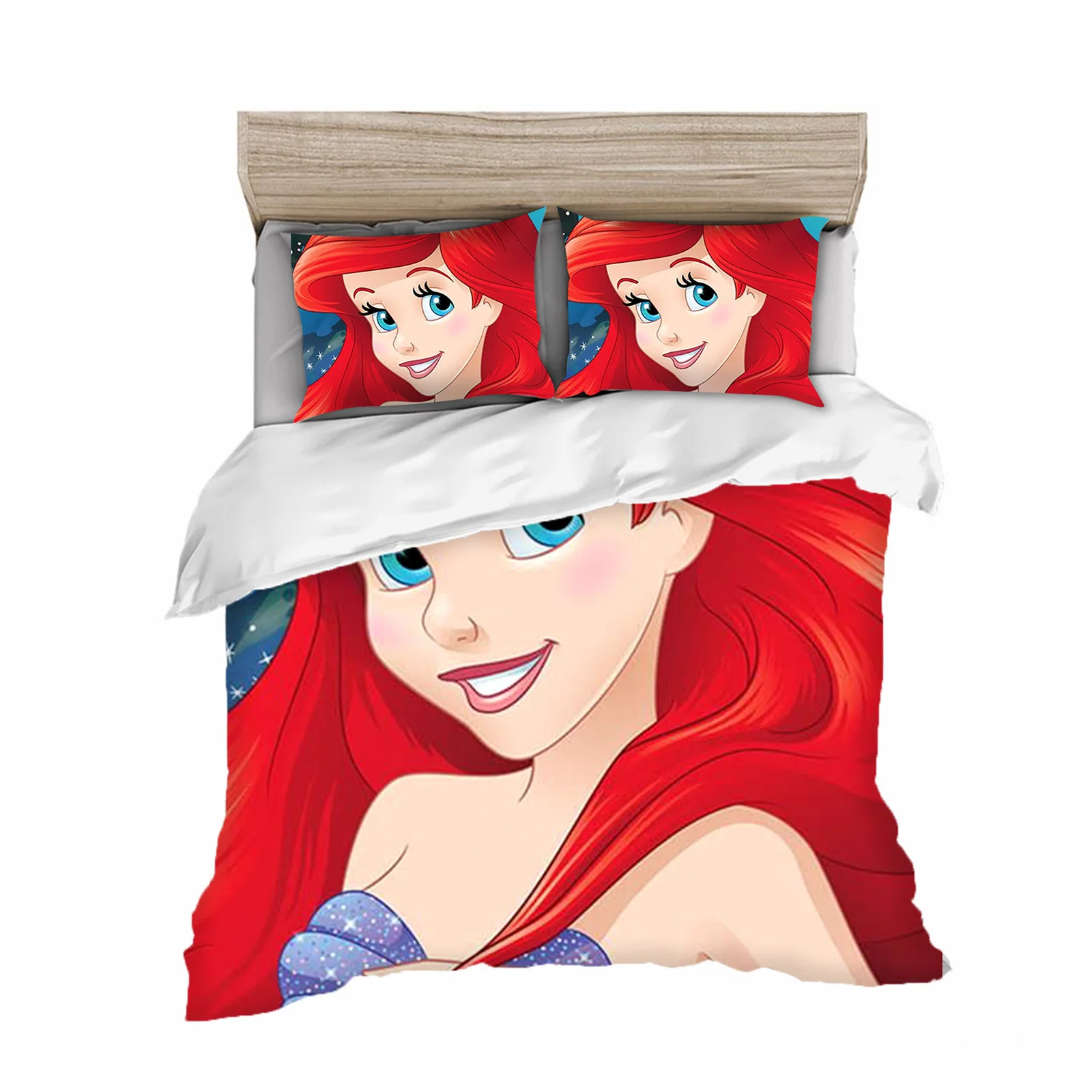 Mermaid Ariel 100% Polyester 3D Children\'S Printed ​Bedding Set Duvet Cover Anime Home Decor  Suitable For Children And Adults